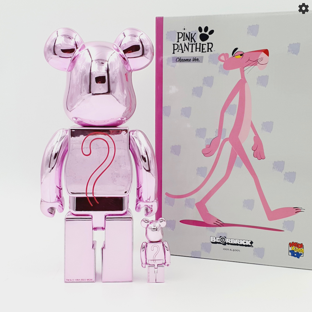 BE@RBRICK PINK PANTHER CHROME 400% 100%