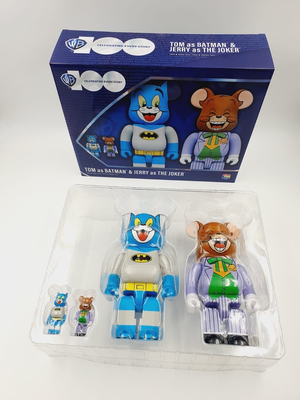 Tom & Jerry x Be@rbrick - Tom & Jerry Batman Joker 400% 100% set Bearbrick  Medicom Toy 2023 - The Factory Concept Store