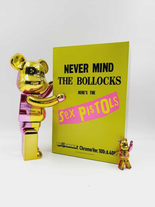 Sex Pistols x Medicom Toy Be@rbrick - Sex Pistol Never Mind The Bollocks Chrome edition 400% 100% Bearbrick 2024 - Image 5