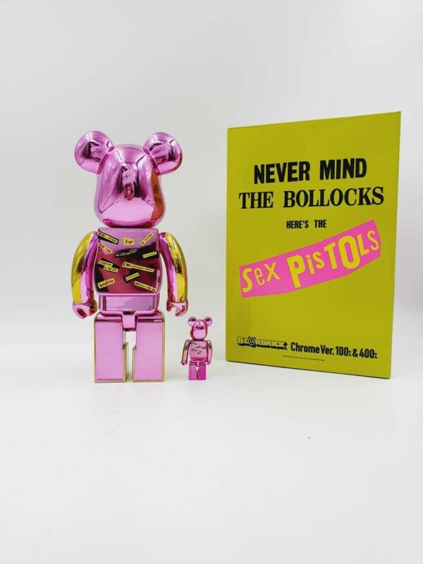 Sex Pistols x Medicom Toy Be@rbrick - Sex Pistol Never Mind The Bollocks Chrome edition 400% 100% Bearbrick 2024 - Image 2